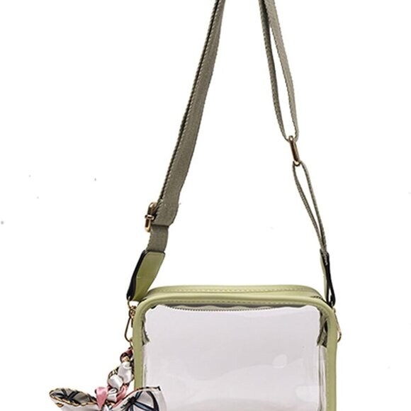 Women Clear Purse Small Shouler Crossbody Bag, Green - Picture 3 of 6